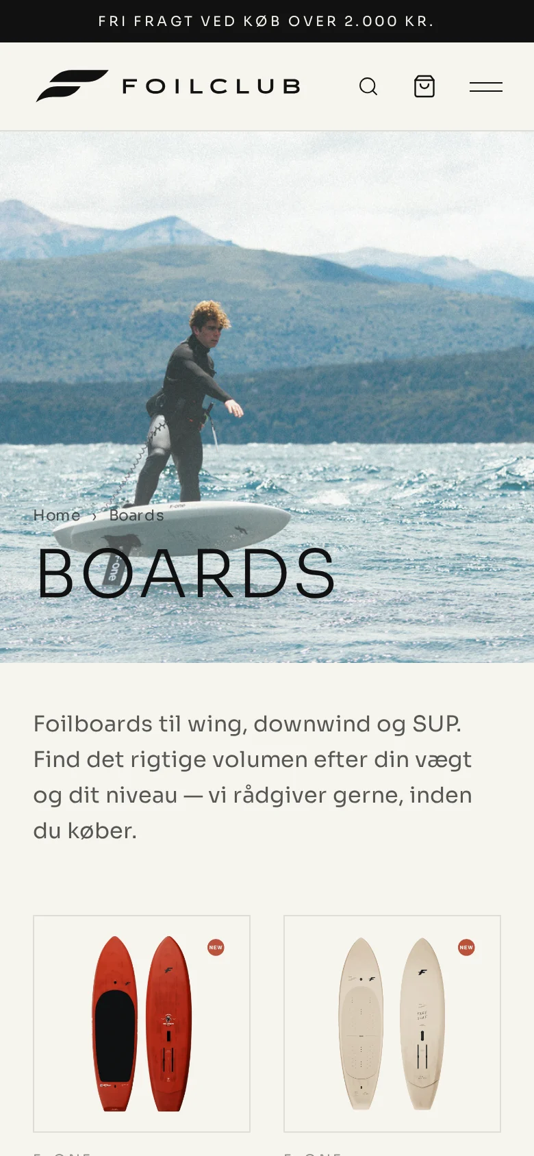 Foil Club kategori på mobil
