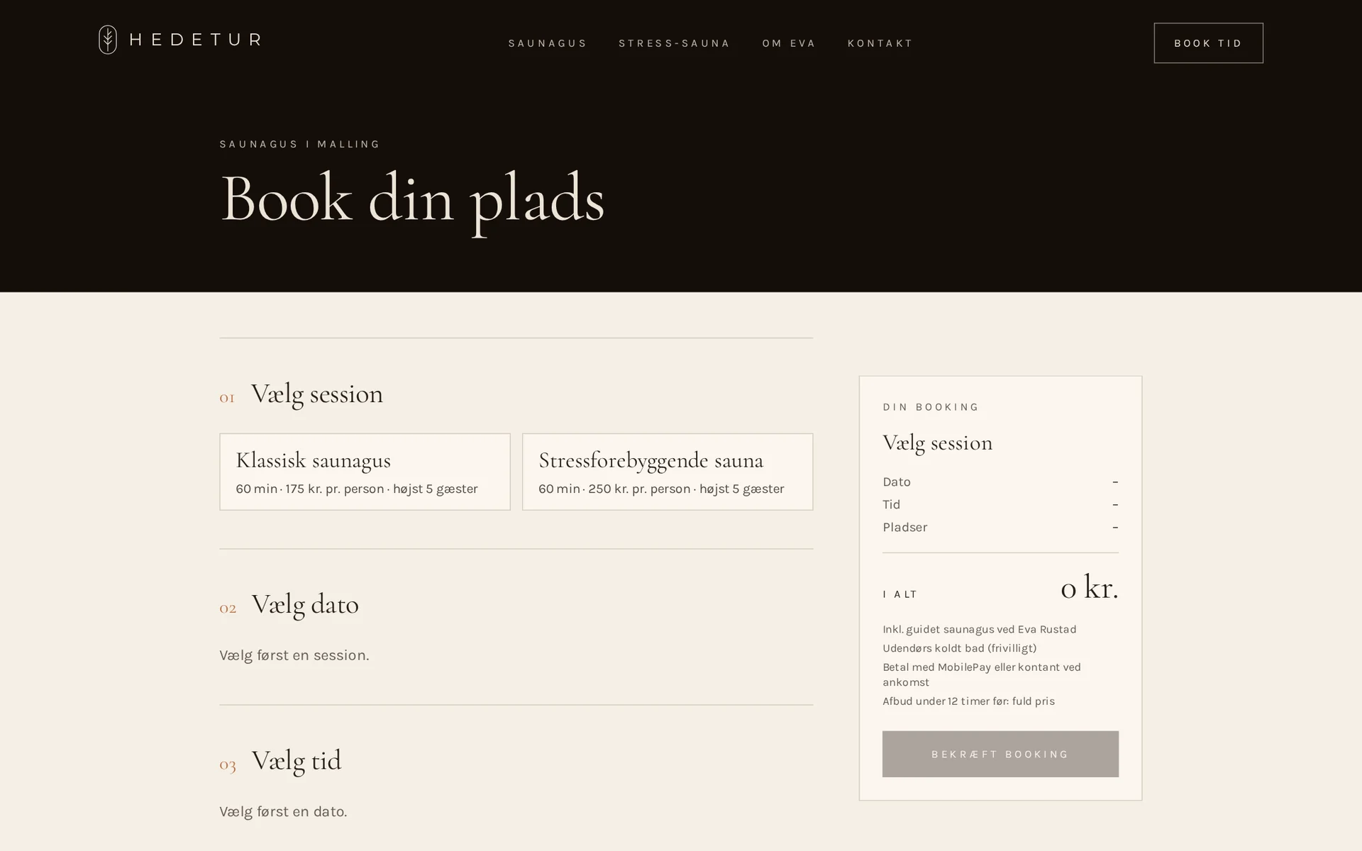 Hedeturs bookingside